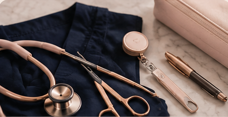 Stethoscope and nursing clinical essentials